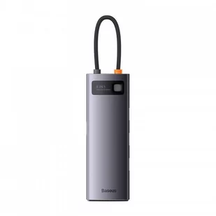Stacja dokująca HUB Baseus Metal Gleam Series 8 w 1 USB Typ C - 1 x HDMI / 3 x USB 3.2 Gen. 1 / 1 x Power Delivery / 1 x czytnik kart SD / 1 x czytnik kart TF / 1 x VGA szary (WKWG050013) - Kable - miniaturka - grafika 1