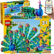 Klocki - KLOCKI LEGO CREATOR 3w1 PREZENT DLA DZIECKA - Egzotyczny paw Ważka Motyl 31157 + EBOOK-1 - miniaturka - grafika 1