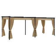 Altany ogrodowe - vidaXL Lumarko Altana ogrodowa z zasłonami, 6 x 3 m, kolor taupe, stal 313900 - miniaturka - grafika 1