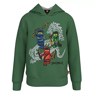 LEGO Chłopięca bluza z kapturem Ninjago Jungen LWStorm 103 bluza z kapturem, 884 ciemnozielona, 104 - Bluzy dla chłopców - miniaturka - grafika 1