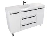 Szafki łazienkowe - Szafka Stojąca Z Umywalką ATH 120 cm D - Biały Mat - Uchwyty Czarne Matowe - miniaturka - grafika 1