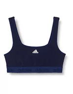 Biustonosze - adidas Biustonosz damski Crop, ciemnoniebieski, M - miniaturka - grafika 1