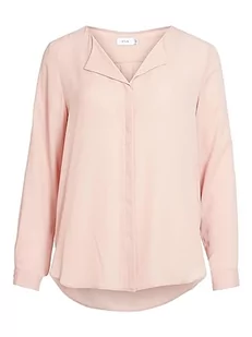 Vila Koszula damska High Low dzielony kołnierz, Rosa, XXL - Koszule damskie - miniaturka - grafika 1