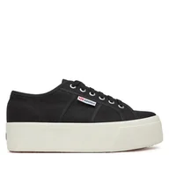 Trampki damskie - Tenisówki Superga 2790 Platform S9111LW Czarny - miniaturka - grafika 1