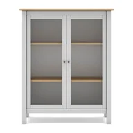 Witryny - Biało-naturalna witryna z drewna sosnowego 90x110 cm Misti – Marckeric - miniaturka - grafika 1