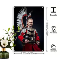 Rękodzieło - TEMU 2D płaski, 1 szt., 2D płaski, malowanie żelazem, polski generał Jan Sobieski, dekoracja pokoju, dekoracja ścienna, przedwiercone, odporne na - miniaturka - grafika 1
