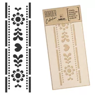 Szablony malarskie - Nakleo szablon malarski wielokrotny // ORNAMENT FOLKOWY - BORDER - Rozmiar M (21x45 cm) SZA-BOR-029_M - miniaturka - grafika 1