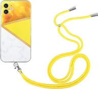 Etui i futerały do telefonów - König Design Etui kompatybilne z Apple iPhone 12 Mini Plastikowe etui na telefon komórkowy z łańcuszkiem - Etui na telefon komórkowy Żółte - miniaturka - grafika 1