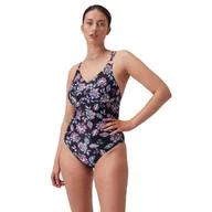 Stroje kąpielowe - Speedo Damski Modelujący Kostium Kąpielowy Z Nadrukiem I Ramiączkami, Rozmiar 36 - miniaturka - grafika 1