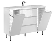 Szafki łazienkowe - Szafka Stojąca Z Umywalką ETH 120 cm K - Biały Wysoki Połysk - miniaturka - grafika 1