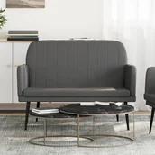 Ławki do przedpokoju - Lumarko Ławka, szara, 107x80x81 cm, obita sztuczną skórą - miniaturka - grafika 1