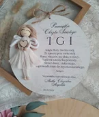 Pamiątka Chrztu Świętego - TABLICZKA Z MODLITWĄ aniele Boży pamiątka na chrzest święty - miniaturka - grafika 1