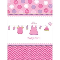 Baby shower i roczek - Amscan Obrus Baby Shower Dziewczynka 138x259 cm 571489 - miniaturka - grafika 1