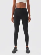 Spodnie sportowe damskie - 4F Legginsy sportowe w kolorze czarnym - miniaturka - grafika 1