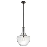 Lampy sufitowe - Lampa wisząca Everly - kolor brązowy, transparentny - KL/EVERLY/P/M OZ - miniaturka - grafika 1