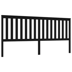 Lumarko Wezgłowie łóżka, czarne, 206x6x101 cm, lite drewno sosnowe - Inne meble do sypialni - miniaturka - grafika 3
