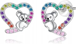 SREBRNE KOLCZYKI KOALA SERCE DLA DZIEWCZYNKI SREBRO PRÓBA 925 - Biżuteria dla dzieci - miniaturka - grafika 1