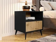 Szafki nocne - Szafka nocna KAROL – dąb artisan/czarna - miniaturka - grafika 1