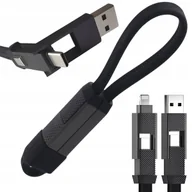 Kable USB - Kabel magnetyczny 4w1 do ładowania brelok 60W 15cm USB C USB A Lightning - miniaturka - grafika 1