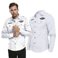 Odzież taktyczna i umundurowanie - Koszula z długim rękawem BRANDIT Luis Vintageshirt white XL - miniaturka - grafika 1