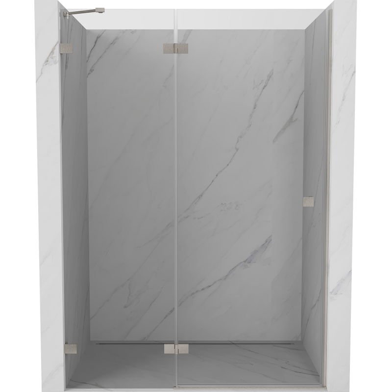 Mexen Lunar drzwi prysznicowe uchylne lewe 140 cm, transparent, nikiel szczotkowany - 834-140-000-97-00-L