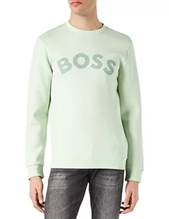 Bluzy męskie - BOSS Męska bluza Salbo Iconic, Otwarty zielony 361, 3XL - grafika 1