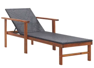 Elior Drewniany leżak czarny F0-L23 - Leżaki ogrodowe Elior Drewniany leżak czarny F0-L23 - Leżaki ogrodowe - miniaturka - grafika 1