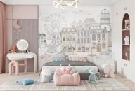 Wyposażenie pokoiku dziecięcego - Le Petit Paris Pink Fototapeta dla dzieci w Kamienice - miniaturka - grafika 1