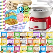 Inne urządzenia gastronomiczne - Maszyna do Waty Cukrowej + Cukier 24x 100g Saszetki+ Patyki+ Posypki Zestaw - miniaturka - grafika 1