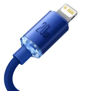 Baseus Crystal Shine Series kabel przewód USB do szybkiego ładowania i transferu danych USB Typ C - Lightning 20W 2m niebieski (CAJY000303) - Kable USB - miniaturka - grafika 7