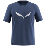 Koszulki sportowe męskie - Koszulka męska Salewa Solidlogo Dri-Rel M S/S Tee Rozmiar: M / Kolor: ciemnoniebieski/biały - miniaturka - grafika 1