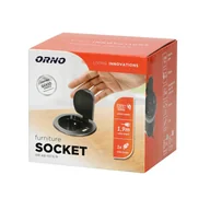 Gniazdka elektryczne - Orno Gniazdo meblowe $8386cm wpuszczane w blat z pokrywką ładowarką USB i przewodem 1,9m 1x2P+Z 1xUSB czarne OR-AE-1373/B - miniaturka - grafika 1