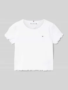 T-shirt z falistym dołem model ‘ESSENTIAL’ - Koszulki dla dziewczynek - miniaturka - grafika 1