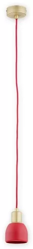 Lemir Piu lampa wisząca 1-punktowa patyna/czerwona O2801 W1 PAT + CZE