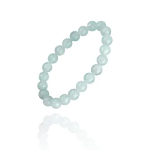Bransoletka akwamaryn kamień naturalny 8 mm - Bransoletki - miniaturka - grafika 1