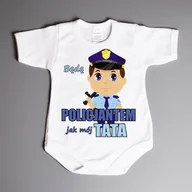 Body - Będę policjantem jak mój tata  - body niemowlęce - miniaturka - grafika 1