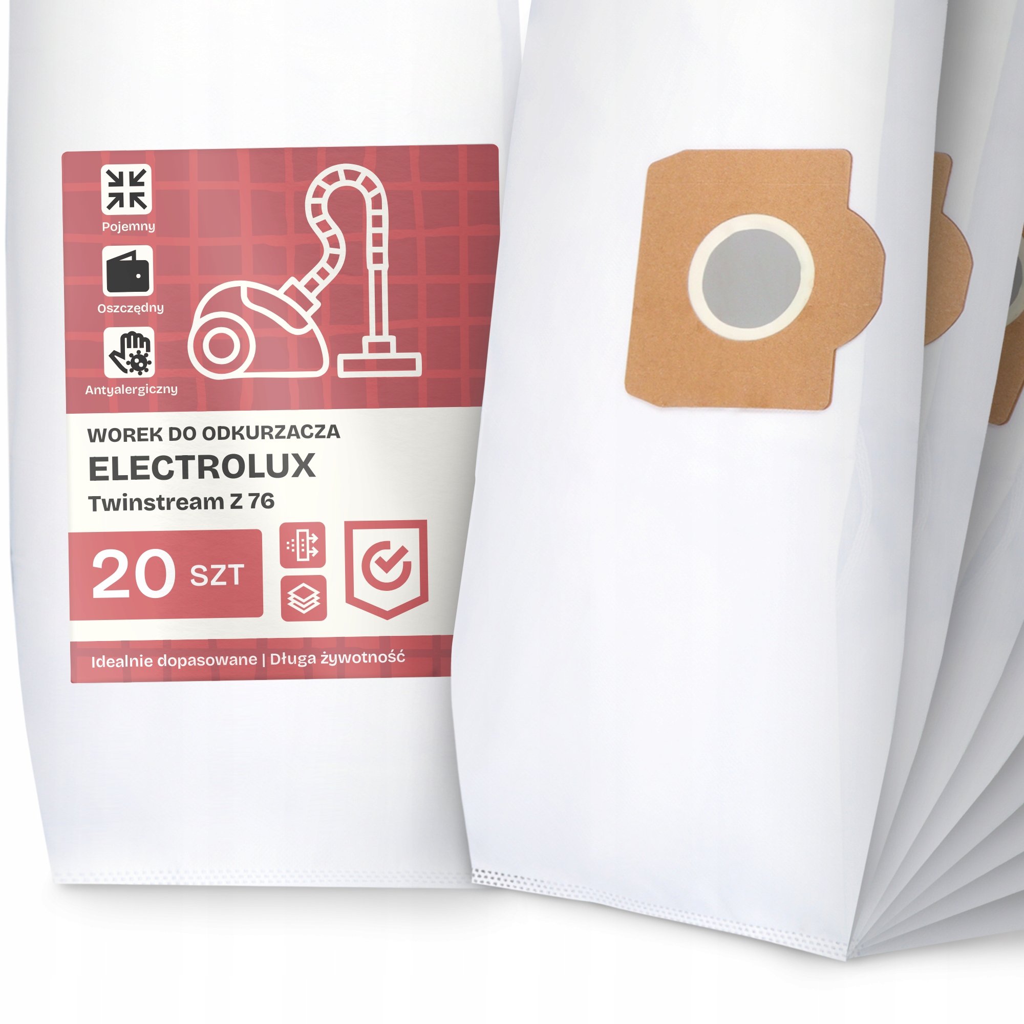 20x Worek do Odkurzacza Electrolux Twinstream Z 76 Syntetyczny Duży Worki