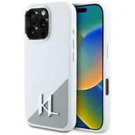 Etui i futerały do telefonów - Etui KARL LAGERFELD Silicone Initial Metal Logo MagSafe do Apple iPhone 16 Pro Biały | Bezpłatny transport - miniaturka - grafika 1