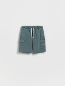 Spodenki dla niemowląt - Reserved - Bawełniane szorty cargo - zielony - miniaturka - grafika 1