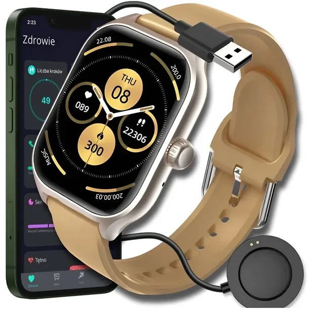 Smartwatch Męski Damski Zegarek Rozmowy J.polski Tętno Ciśnienie Tlen Sport