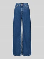 Spodnie damskie - Jeansy o kroju regular fit z szeroką nogawką z czystej bawełny model ‘THE MARLENE’ - miniaturka - grafika 1
