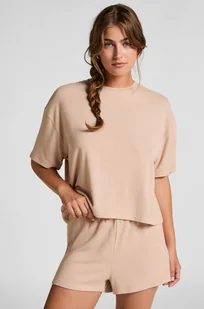 Hunkemöller Szorty piżamowe ze szczotkowanego dżerseju Beżowy - Bielizna nocna - miniaturka - grafika 1