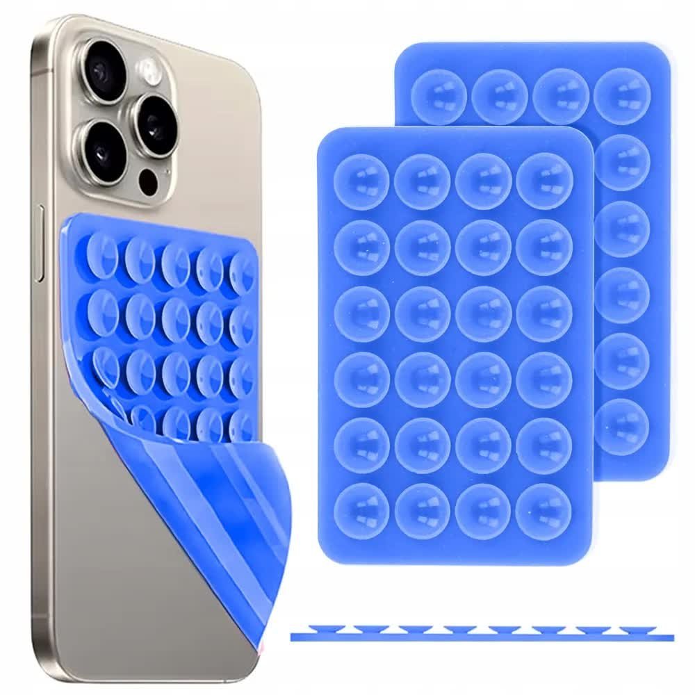 SILIKOWNOWA PRZYSSAWKA NA PLECKI DO TELEFONU BLUE DO LUSTRA MEBLI UCHWYT
