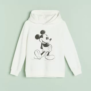 Bluzki dla dziewczynek - Reserved - Bluza z kapturem Mickey Mouse - Kremowy - grafika 1
