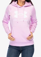 Bluzy sportowe damskie - Bluza damska Under Armour Rival Fleece Big Logo Hoody - stellar pink/white - miniaturka - grafika 1