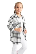 Bluzki damskie - DeFacto Dziewczęca bluzka z długim rękawem, koszula z guzikami, do noszenia na co dzień, czarny, 9-10 Lata - miniaturka - grafika 1