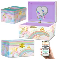 Pozytywki dla dzieci - Muzyczna Szkatułka Jednorożec - Magiczny Prezent Dla Dziewczynki – Pozytywka z Tańczącą Figurką + Schowek na Skarby + EBOOK-1 - miniaturka - grafika 1