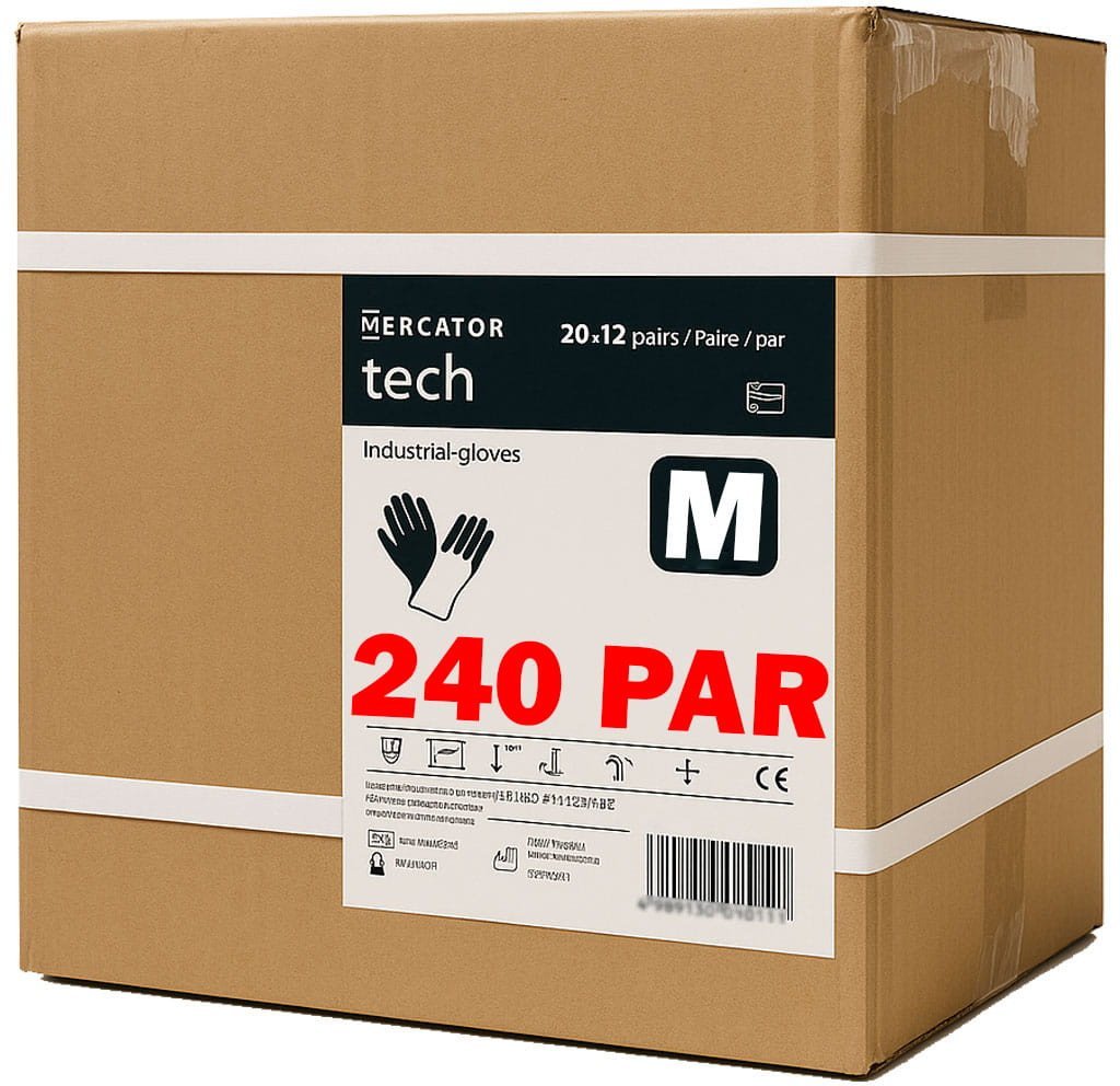 MERCATOR Tech Black+Black PU - 240 Par 8 - M