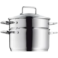 Pojemniki na przyprawy - WMF garnek do gotowania na parze  20 cm, szklana pokrywka, stal nierdzewna Cromargan, polerowana, nadaje się do płyt indykcyjnych i do mycia w zmywarkach 0720909990 - miniaturka - grafika 1