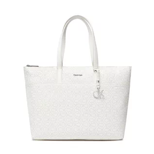 Torebki damskie - Calvin Klein Torebka Ck Must Shopper Lg W/Slip Pkt Mn K60K609674 White Mono 0K8 - grafika 1